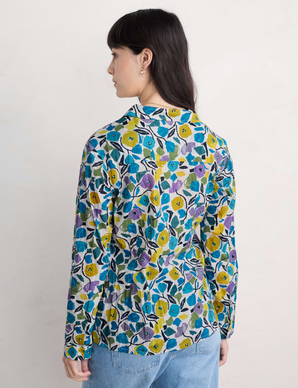 Pure Cotton Floral Collared Shirt 4 of 5