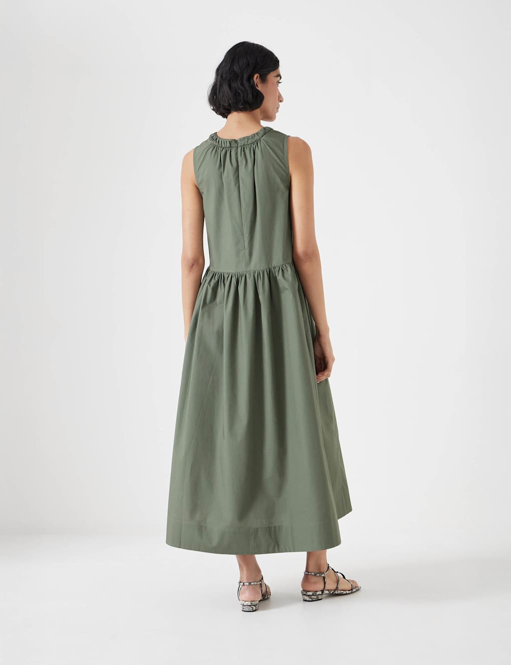 Pure Cotton Round Neck Maxi Waisted Dress 3 of 5