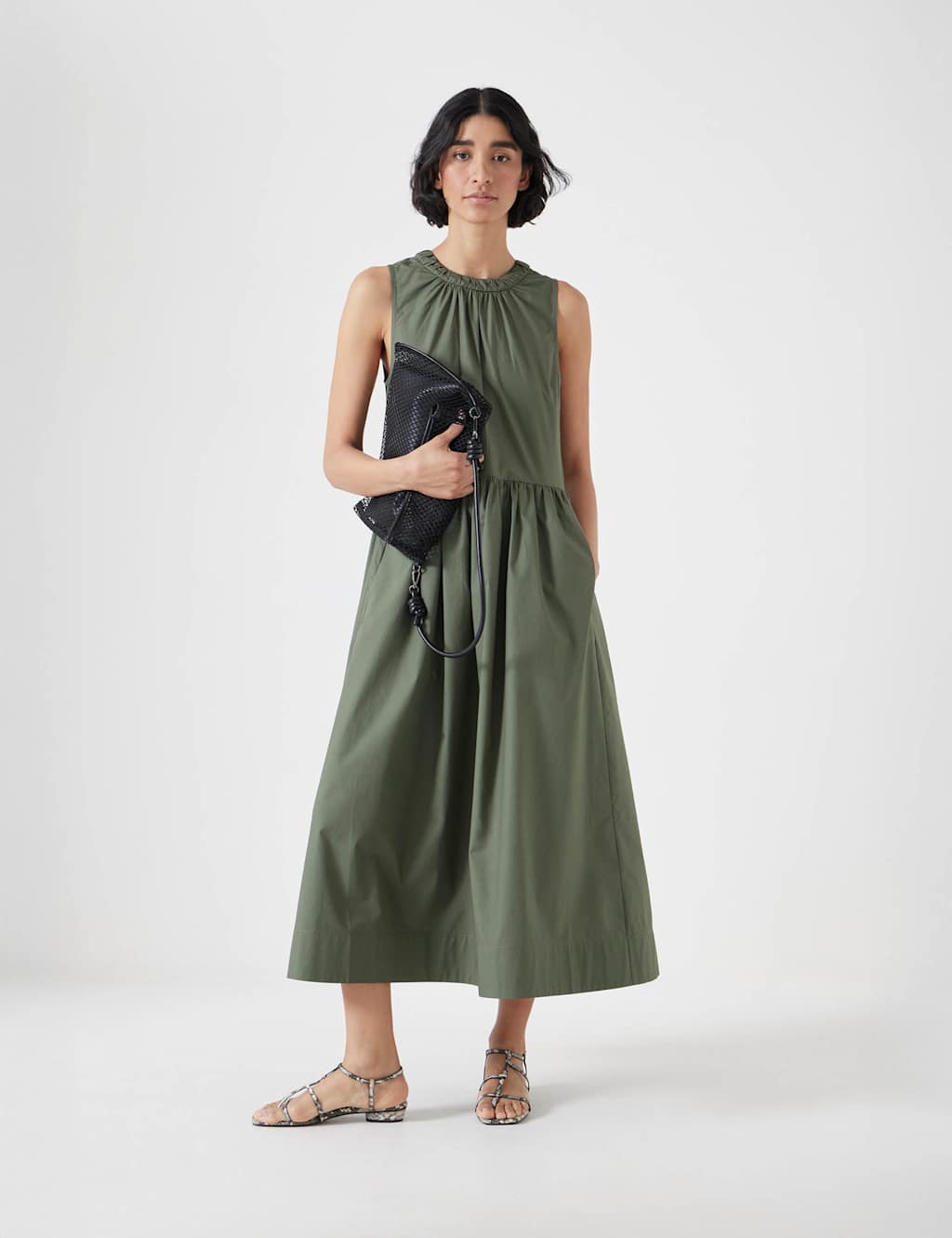 Pure Cotton Round Neck Maxi Waisted Dress 5 of 5