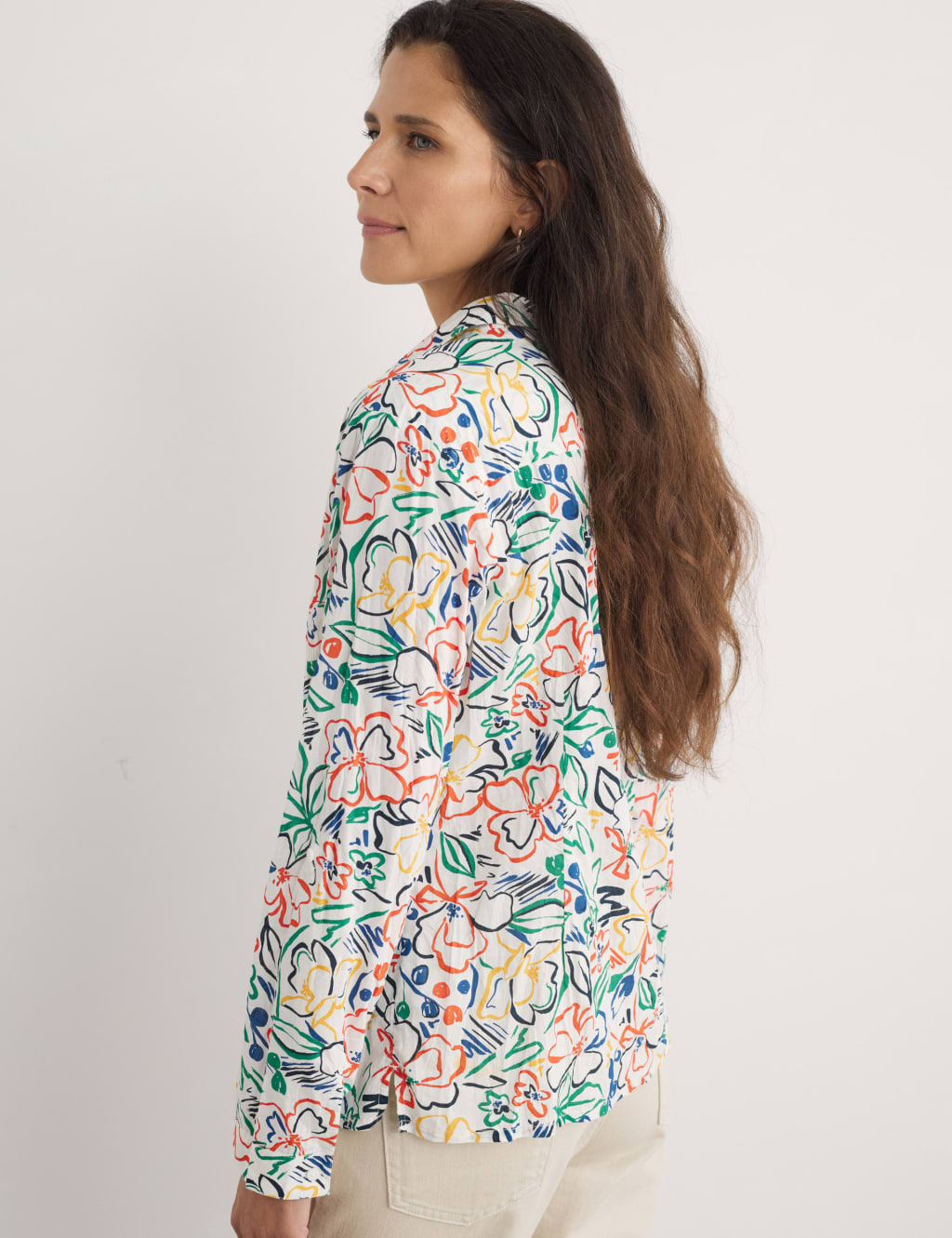 Pure Cotton Floral Collared Shirt 4 of 5