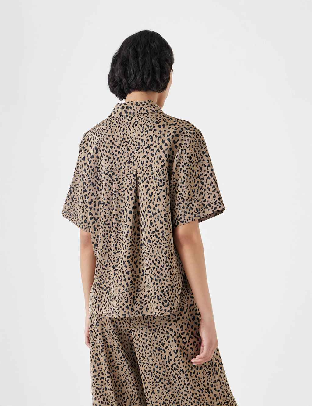 Satin Animal Print Collared Relaxed Shirt 4 of 4