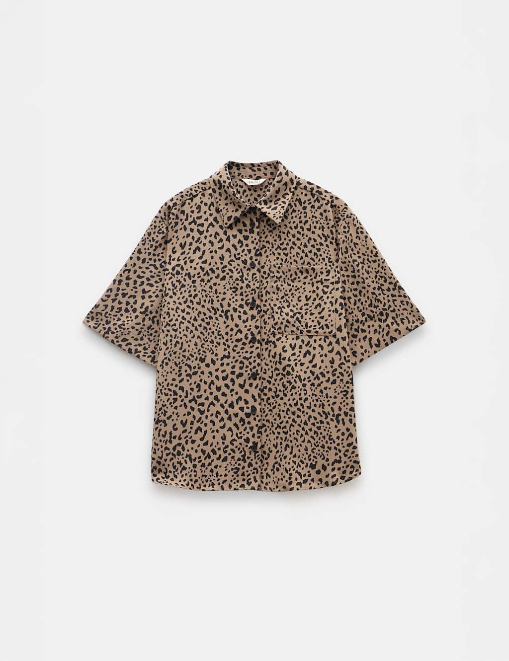 Satin Animal Print Collared Relaxed Shirt 2 of 4