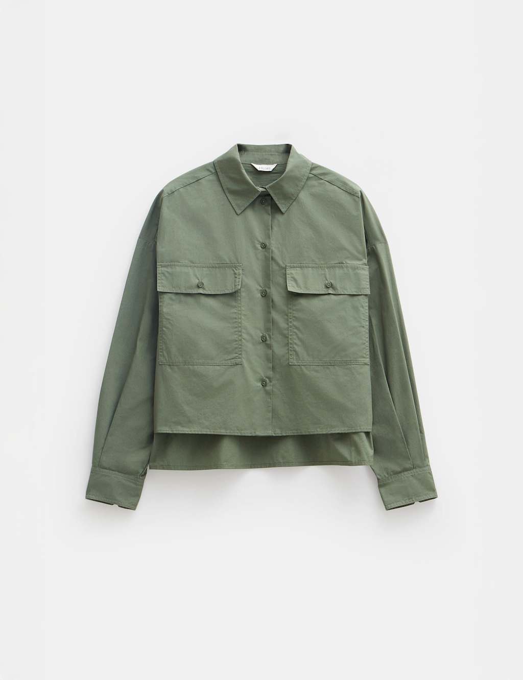 Pure Cotton Oversized Cropped Utility Shirt 2 of 5
