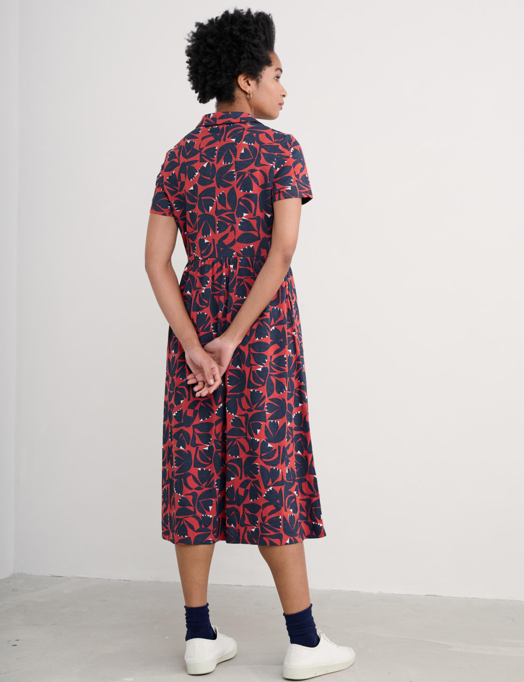 Pure Cotton Floral Midi Shirt Dress 4 of 4