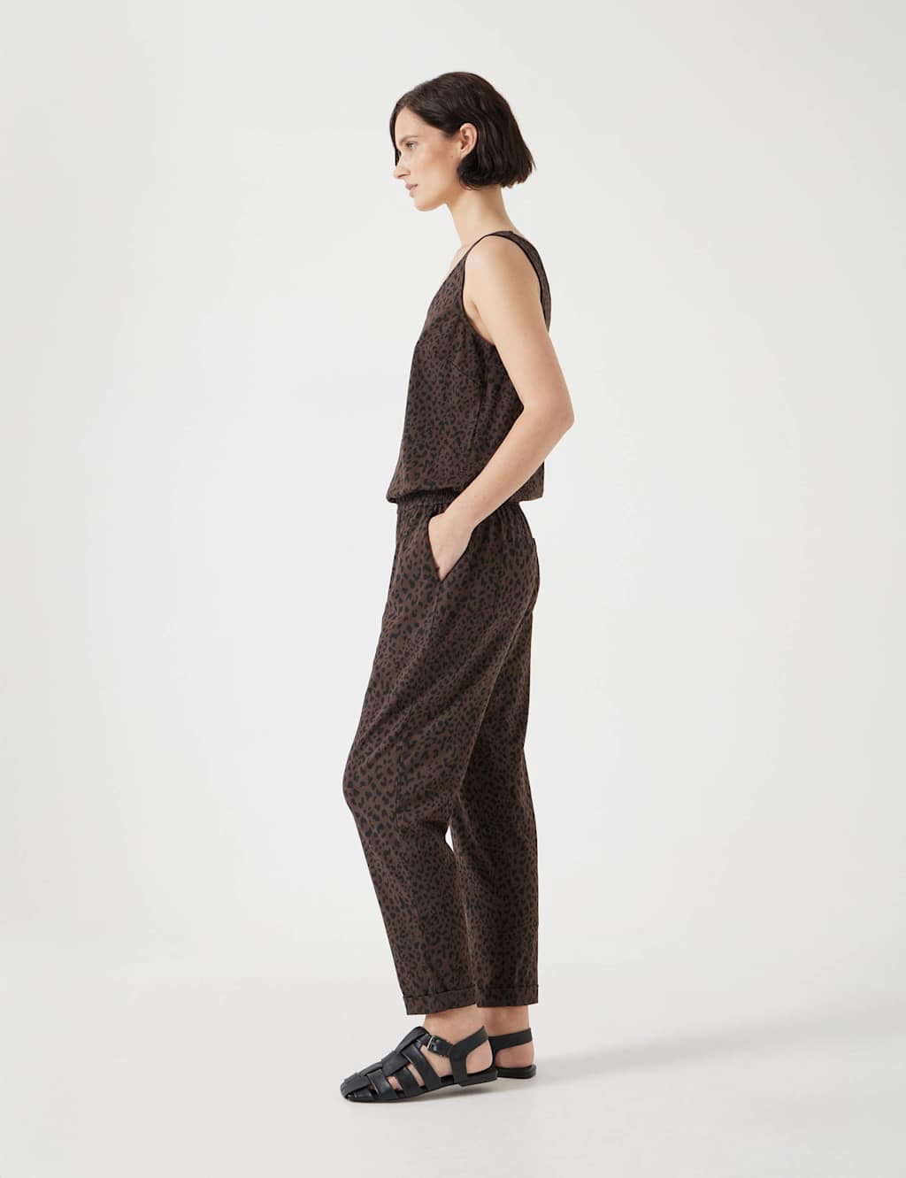 Jersey Animal Print Cropped Jumpsuit 3 of 5