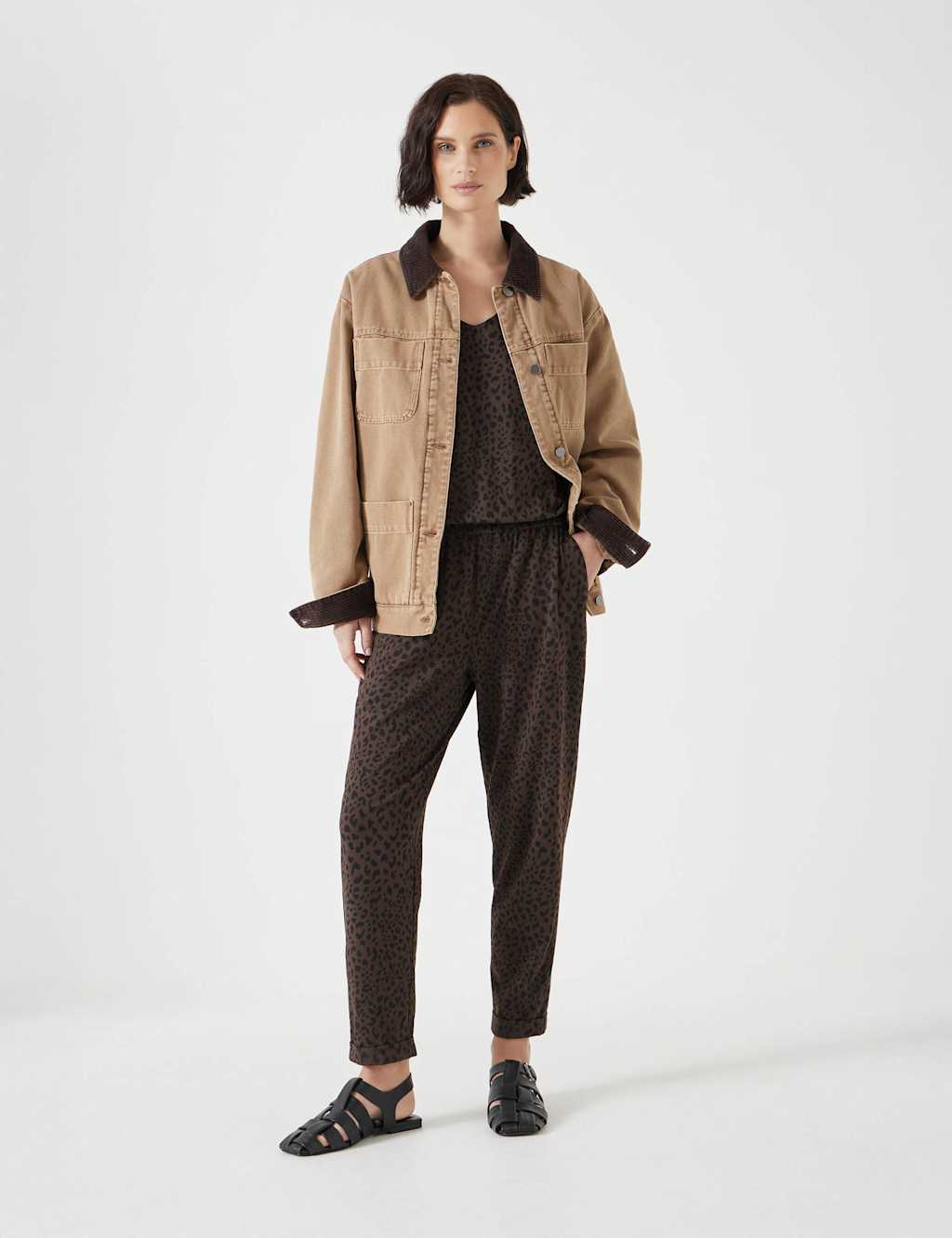 Jersey Animal Print Cropped Jumpsuit 4 of 5