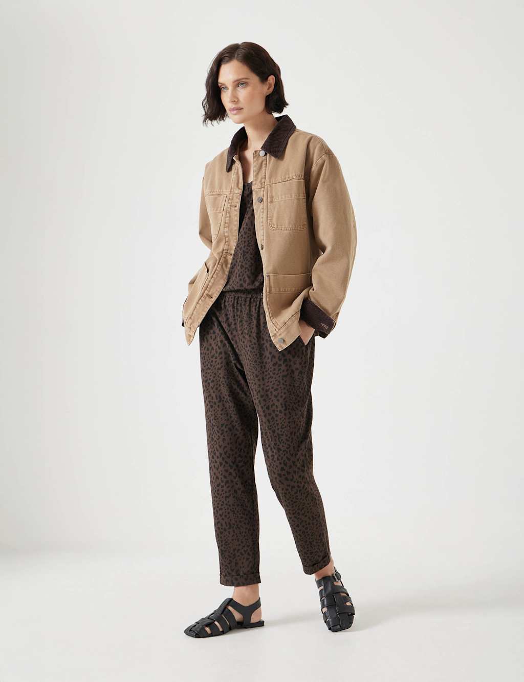 Jersey Animal Print Cropped Jumpsuit 5 of 5