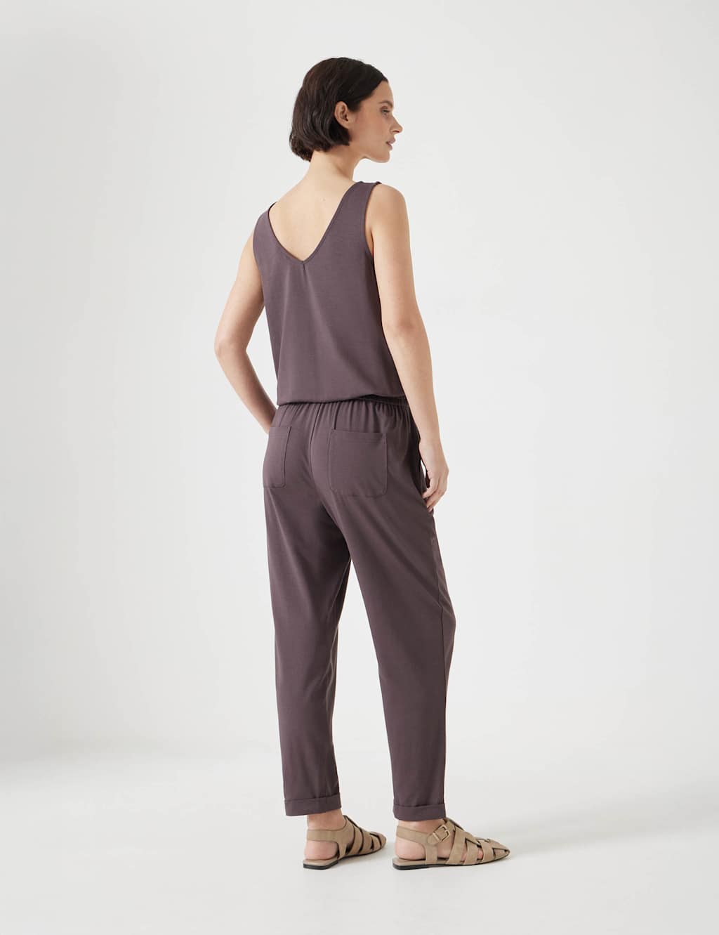 Cotton Blend Jersey Cropped Jumpsuit 4 of 5