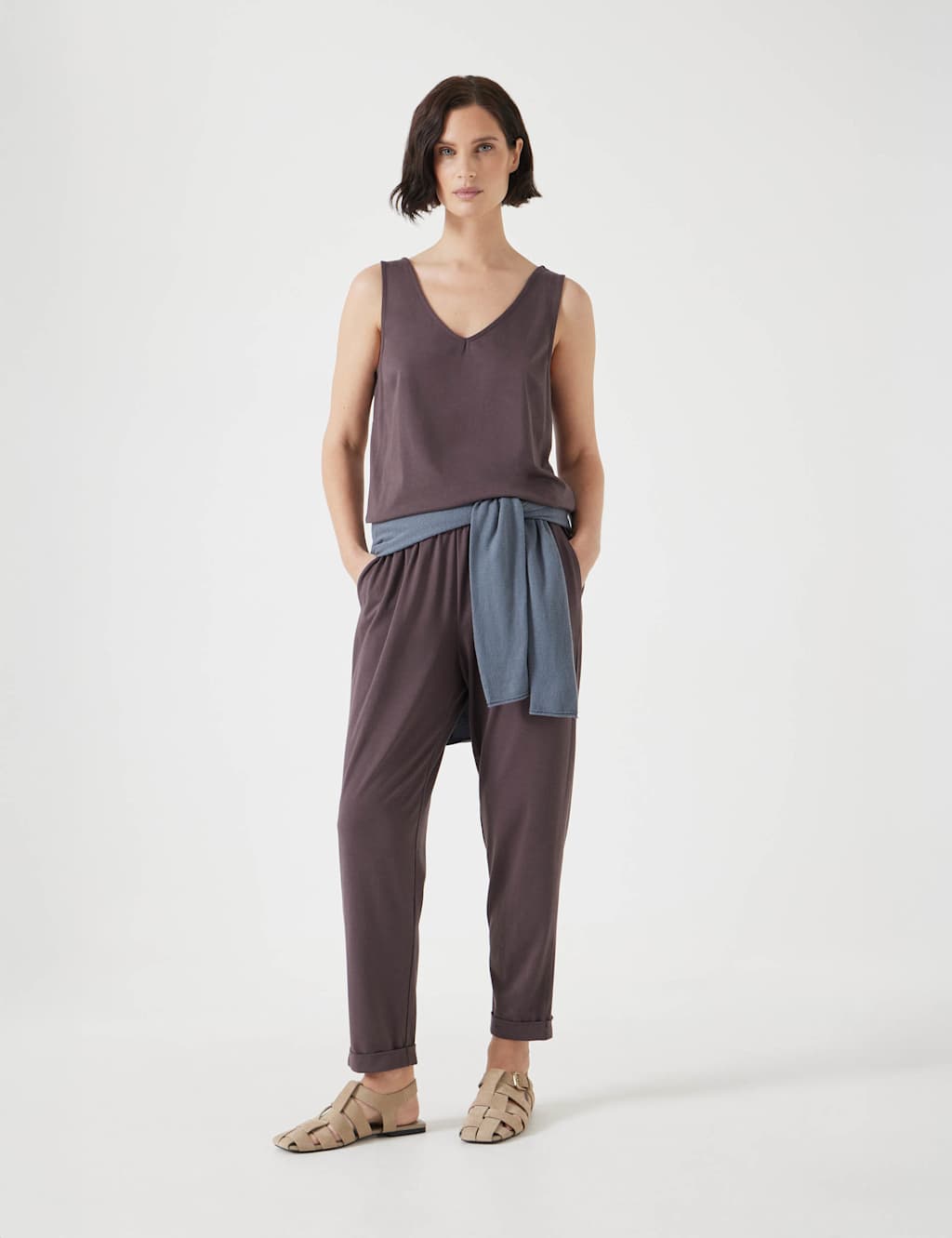 Cotton Blend Jersey Cropped Jumpsuit 5 of 5