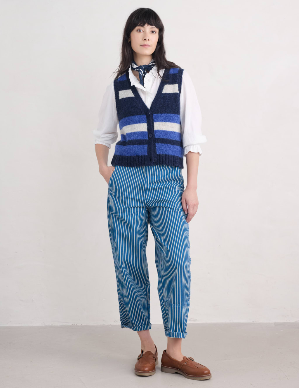 Striped tapered trousers best sale