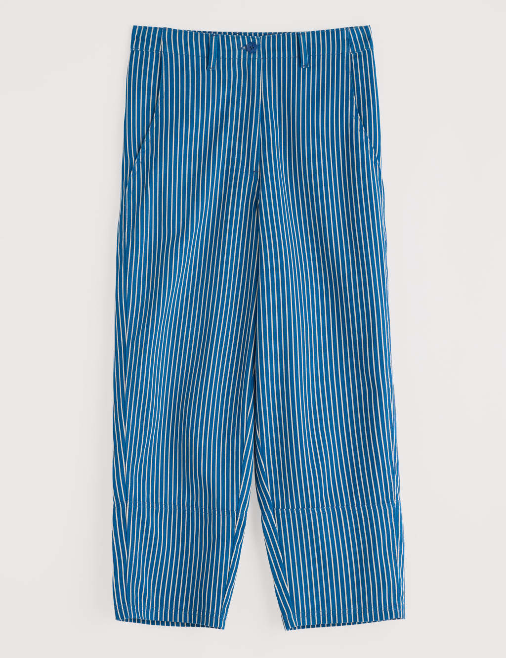 Pure Cotton Striped Tapered Ankle Grazer Trousers 2 of 4