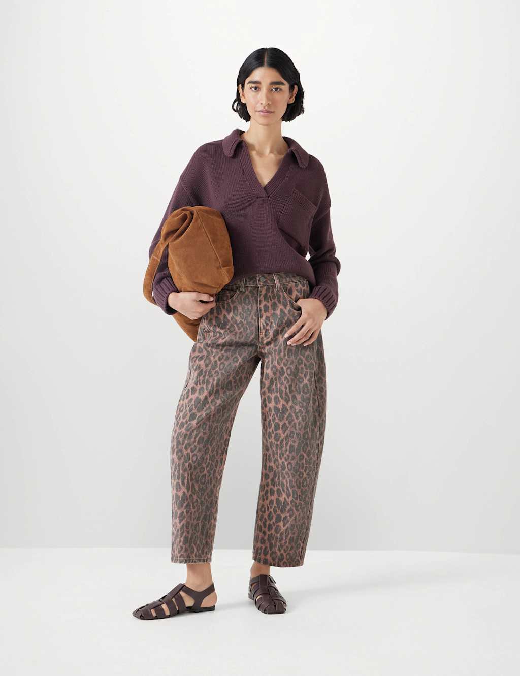 Pure Cotton Collared V-Neck Relaxed Jumper 4 of 5