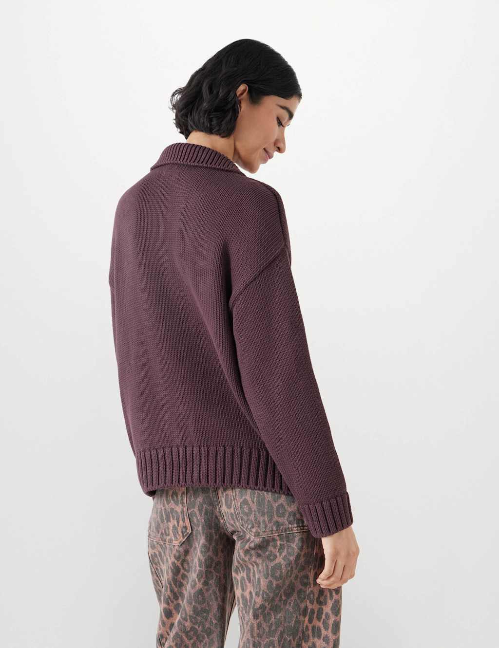 Pure Cotton Collared V-Neck Relaxed Jumper 5 of 5