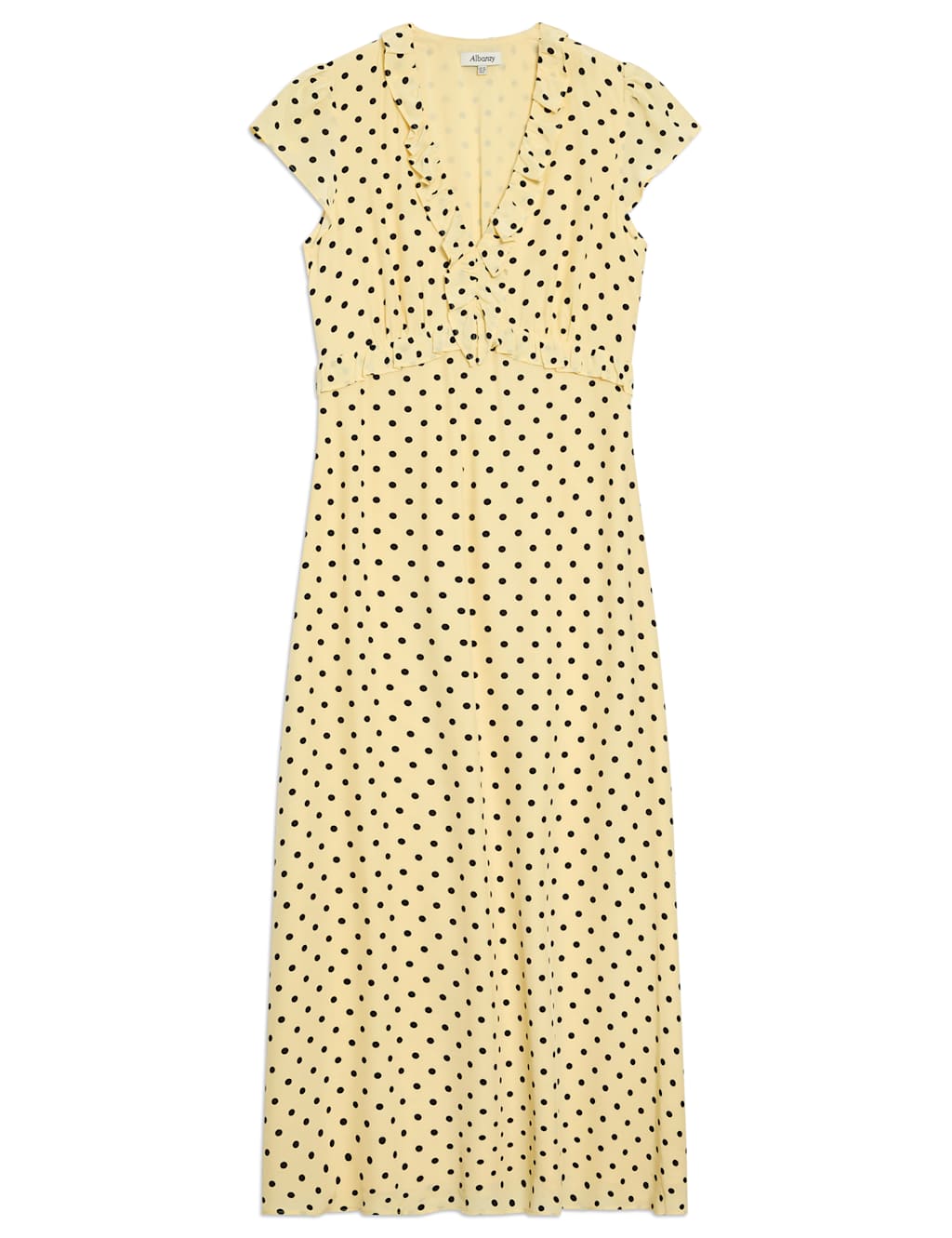 Spot Print V-Neck Midi Skater Dress 2 of 7