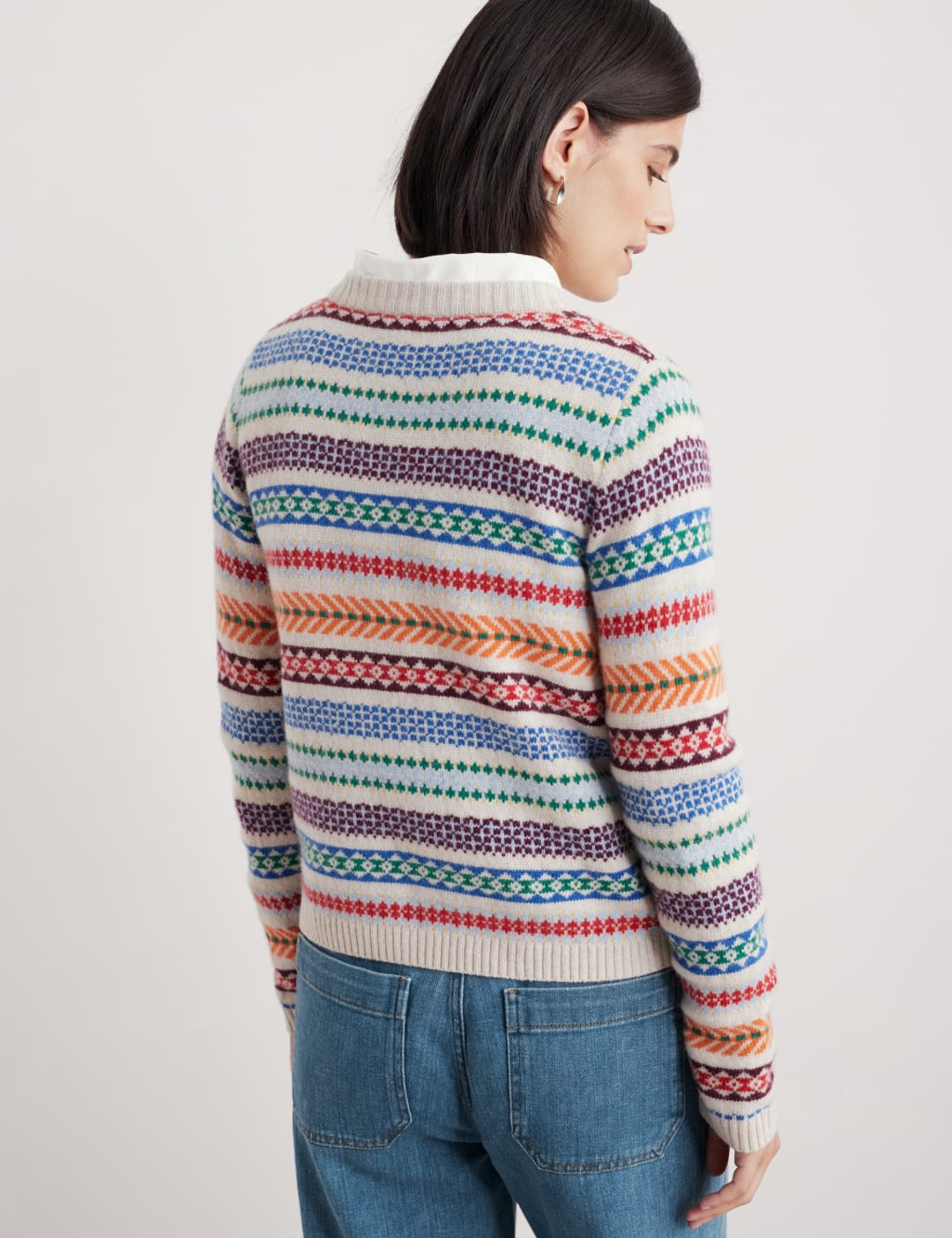 Merino Wool Rich Abstract Slim Fit Cardigan 4 of 4