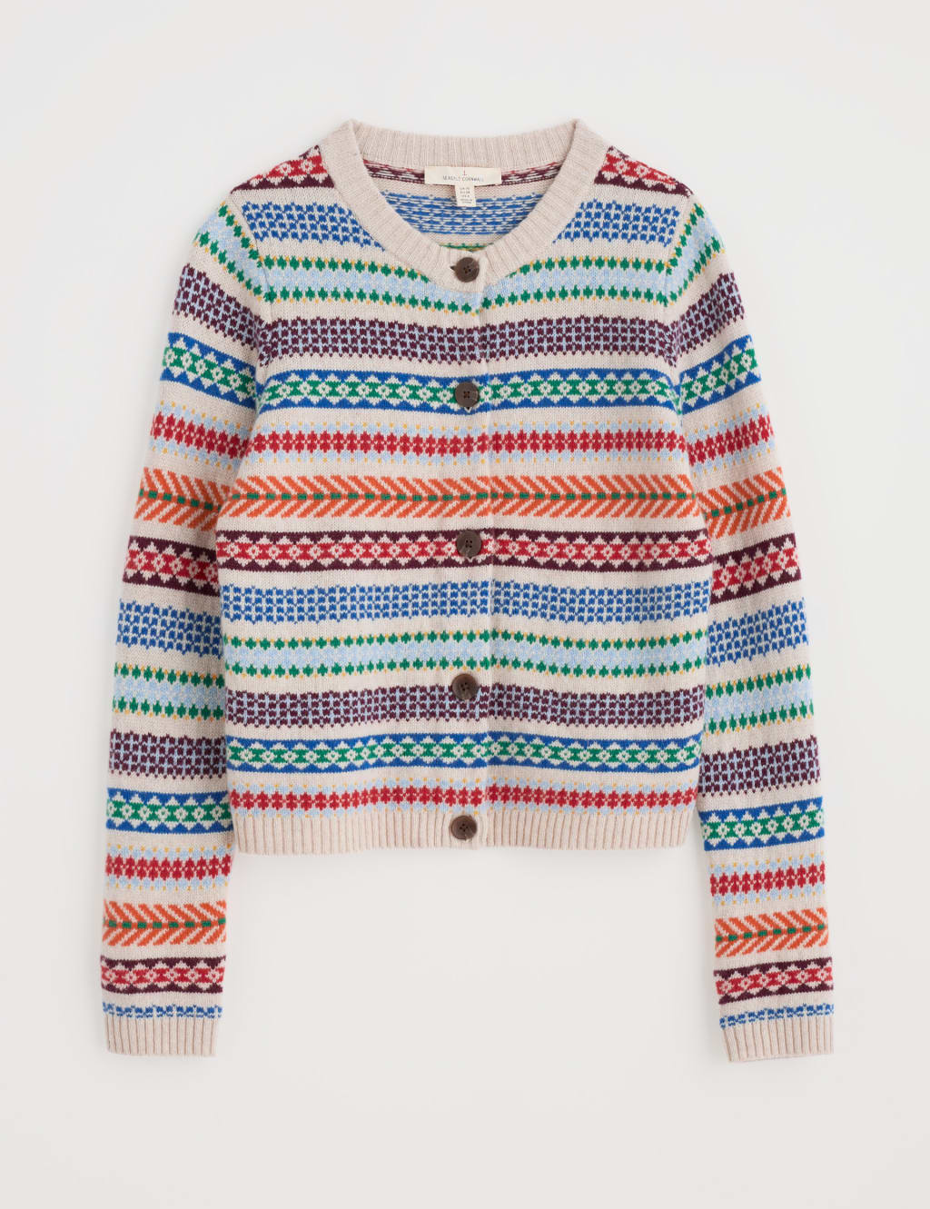 Merino Wool Rich Abstract Slim Fit Cardigan 2 of 4