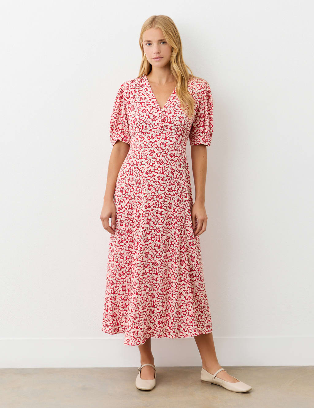 Floral V-Neck Midi Tea Dress | Finery London | M&S