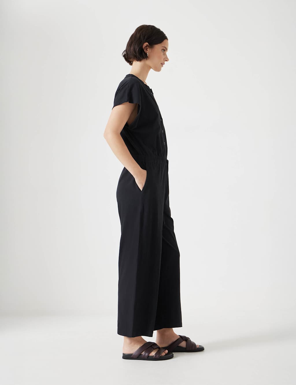 Kendall Pure Cotton Jersey Button Front Jumpsuit 3 of 3
