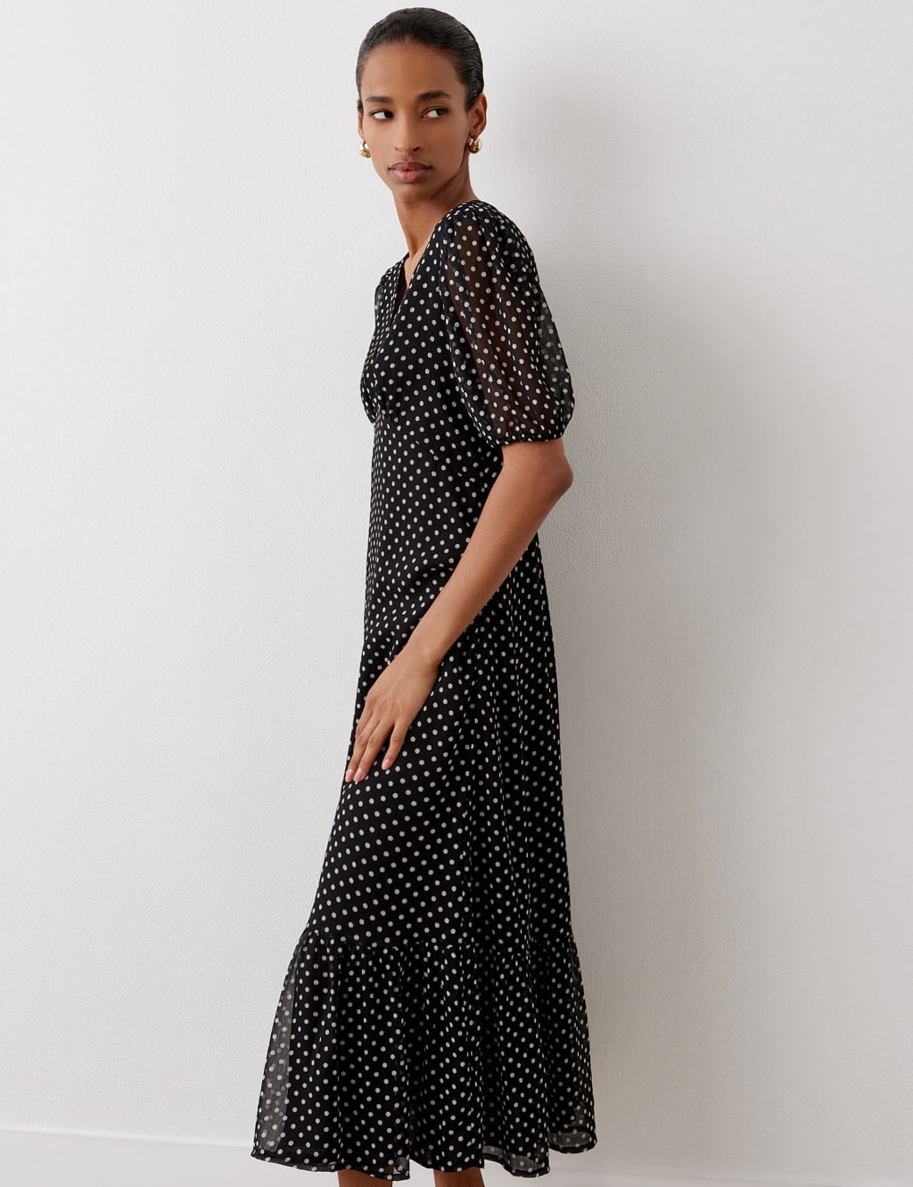 Polka dot tiered dress hot sale
