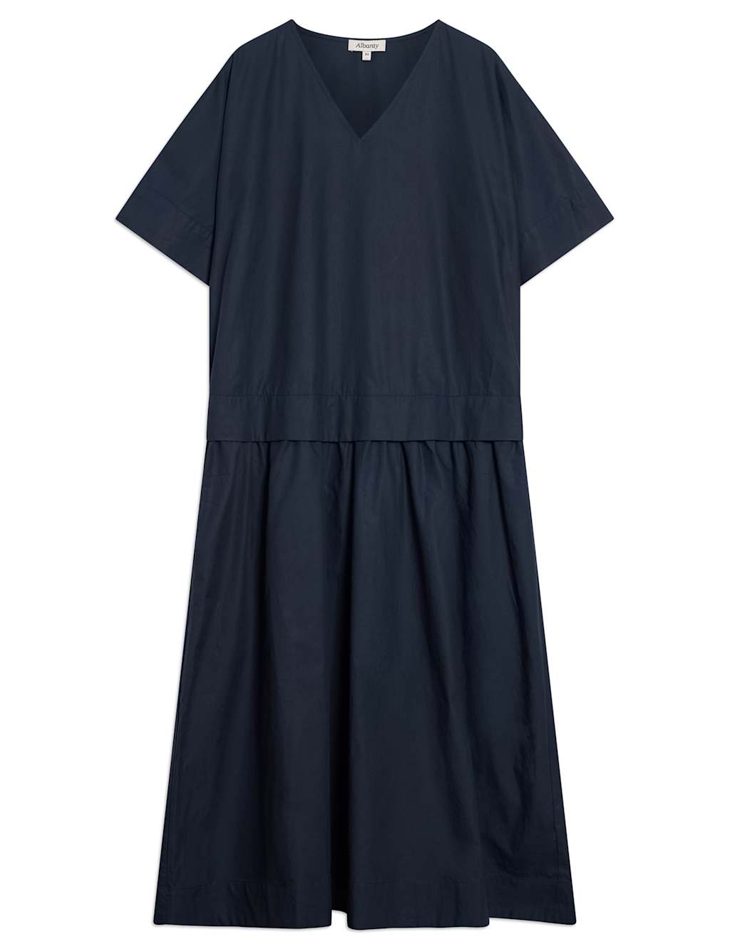 Pure Cotton Dropped Waist Midi Smock Dress 2 of 6