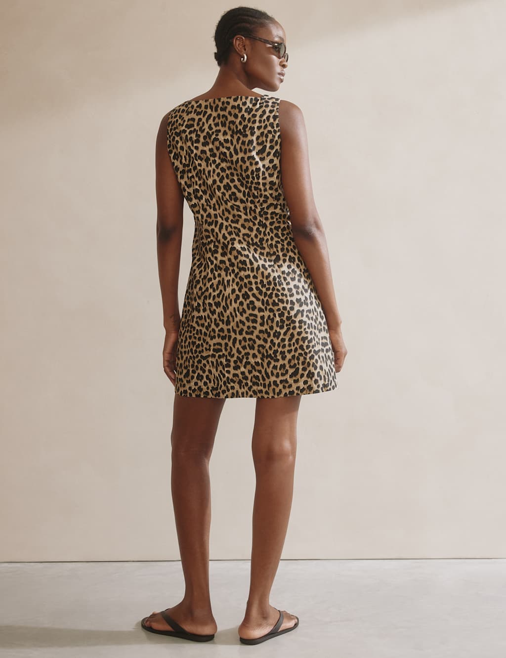 Pure Cotton Animal Print Mini Shift Dress 3 of 4