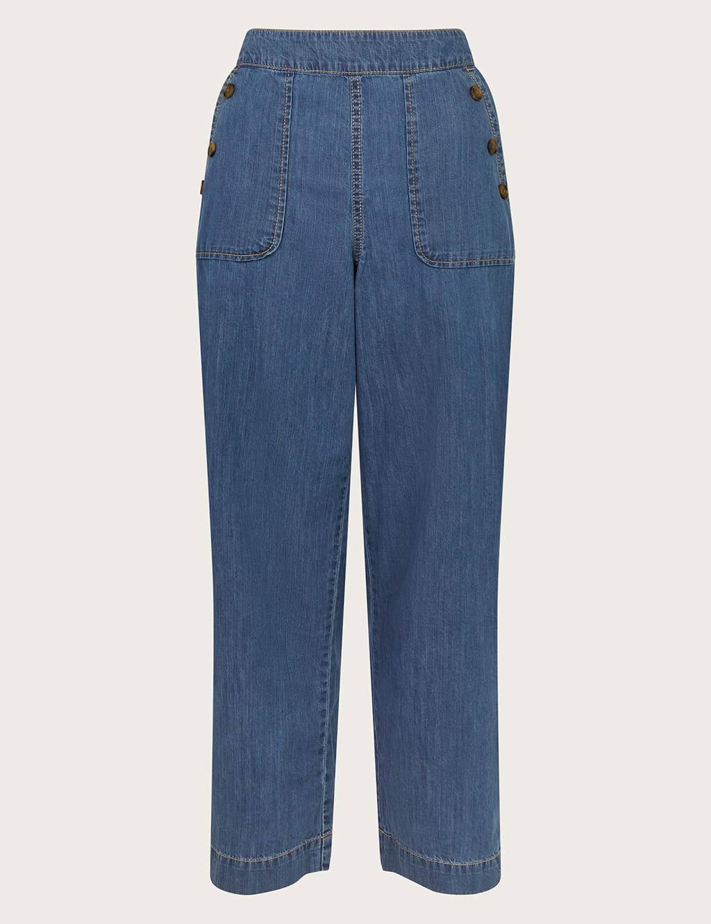 High Waisted Wide Leg Ankle Grazer Jeans 2 of 5