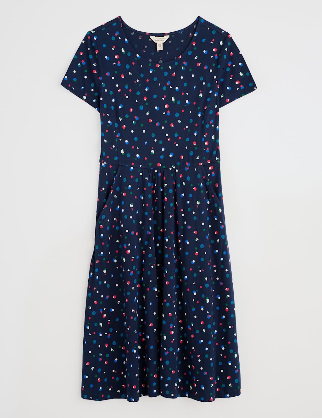 Cotton Rich Polka Dot Midi Skater Dress 2 of 4