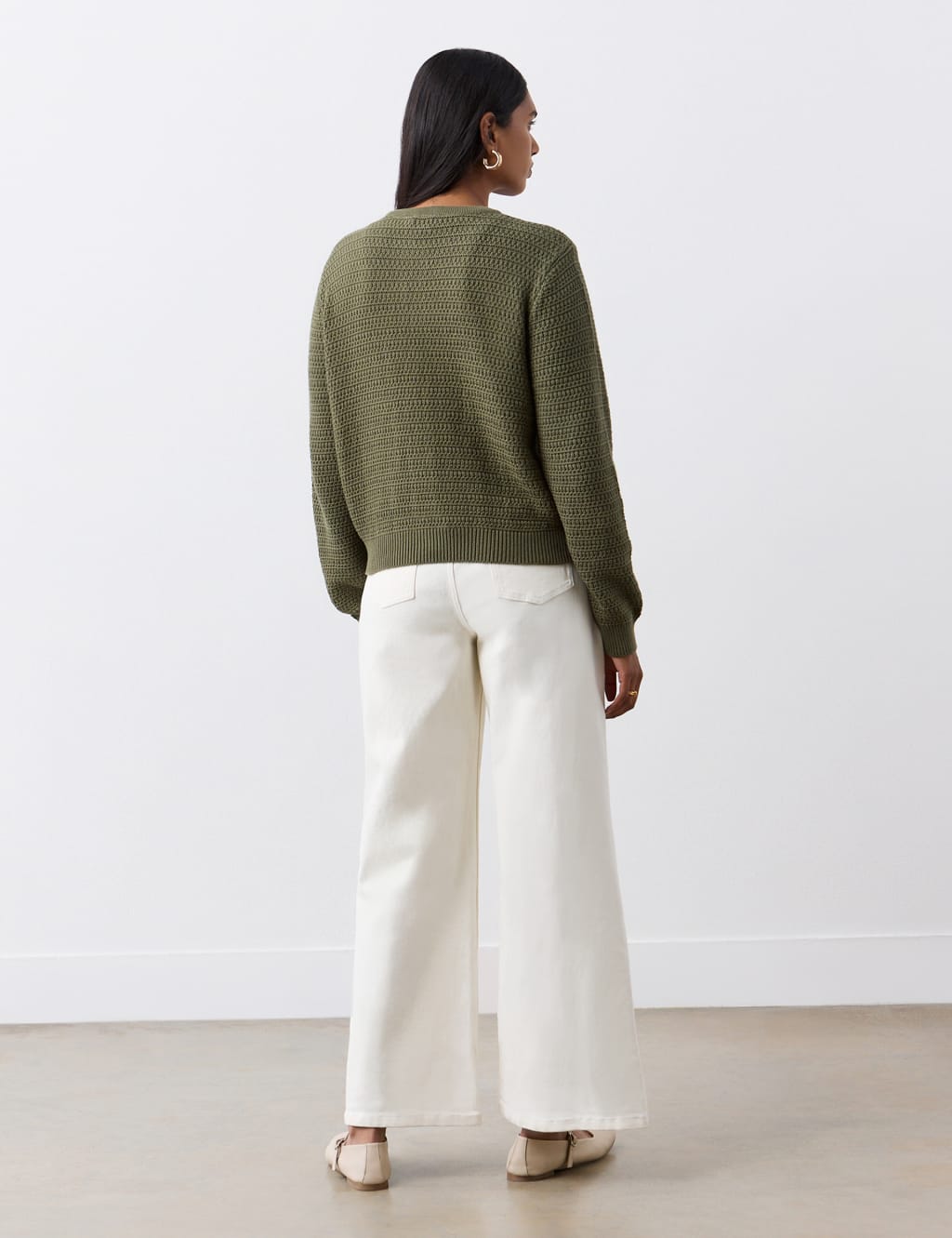 Pure Cotton Textured Button Front Cardigan 3 of 4