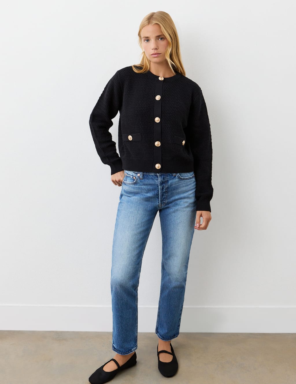 Pure Cotton Textured Button Front Cardigan 2 of 4