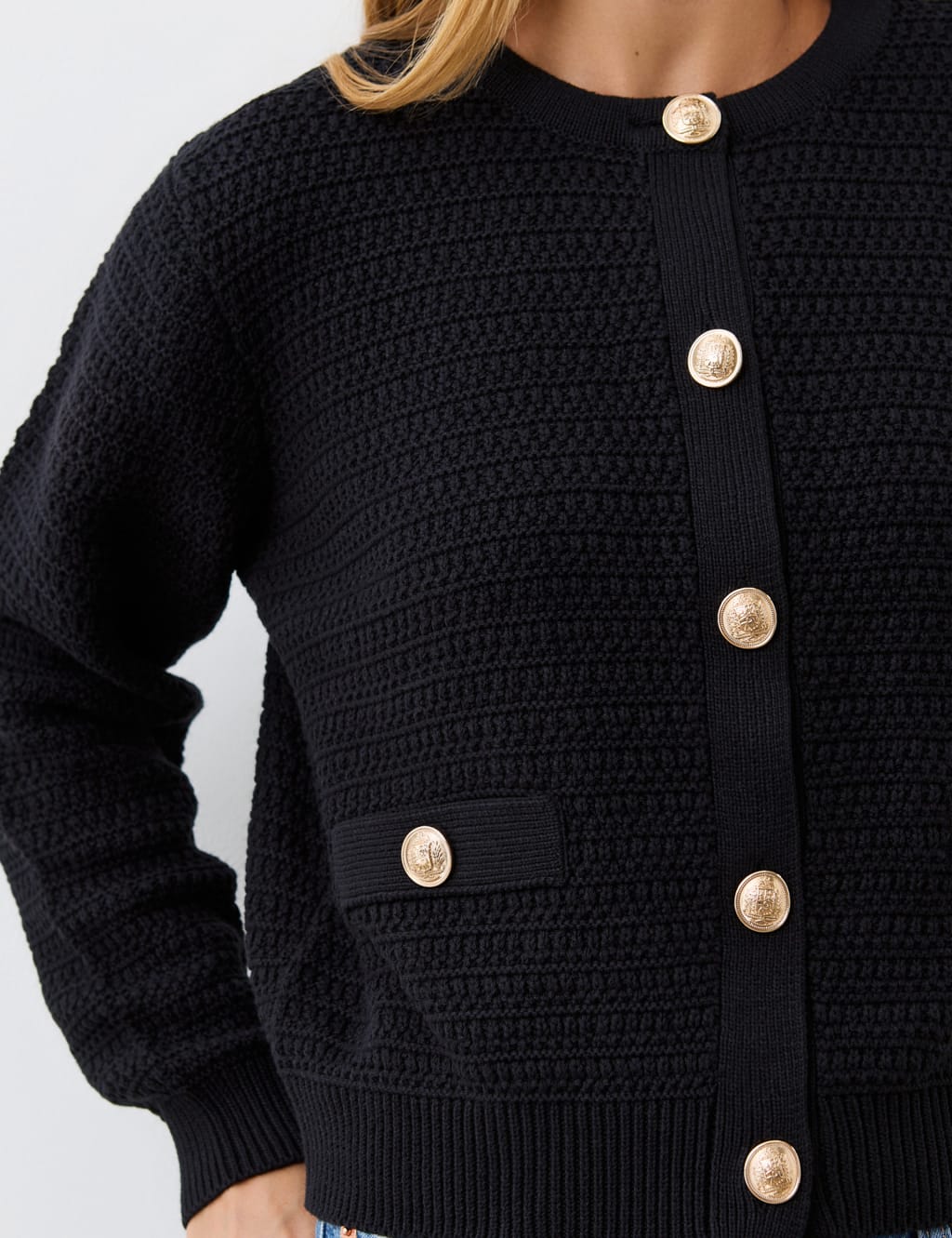 Pure Cotton Textured Button Front Cardigan 4 of 4