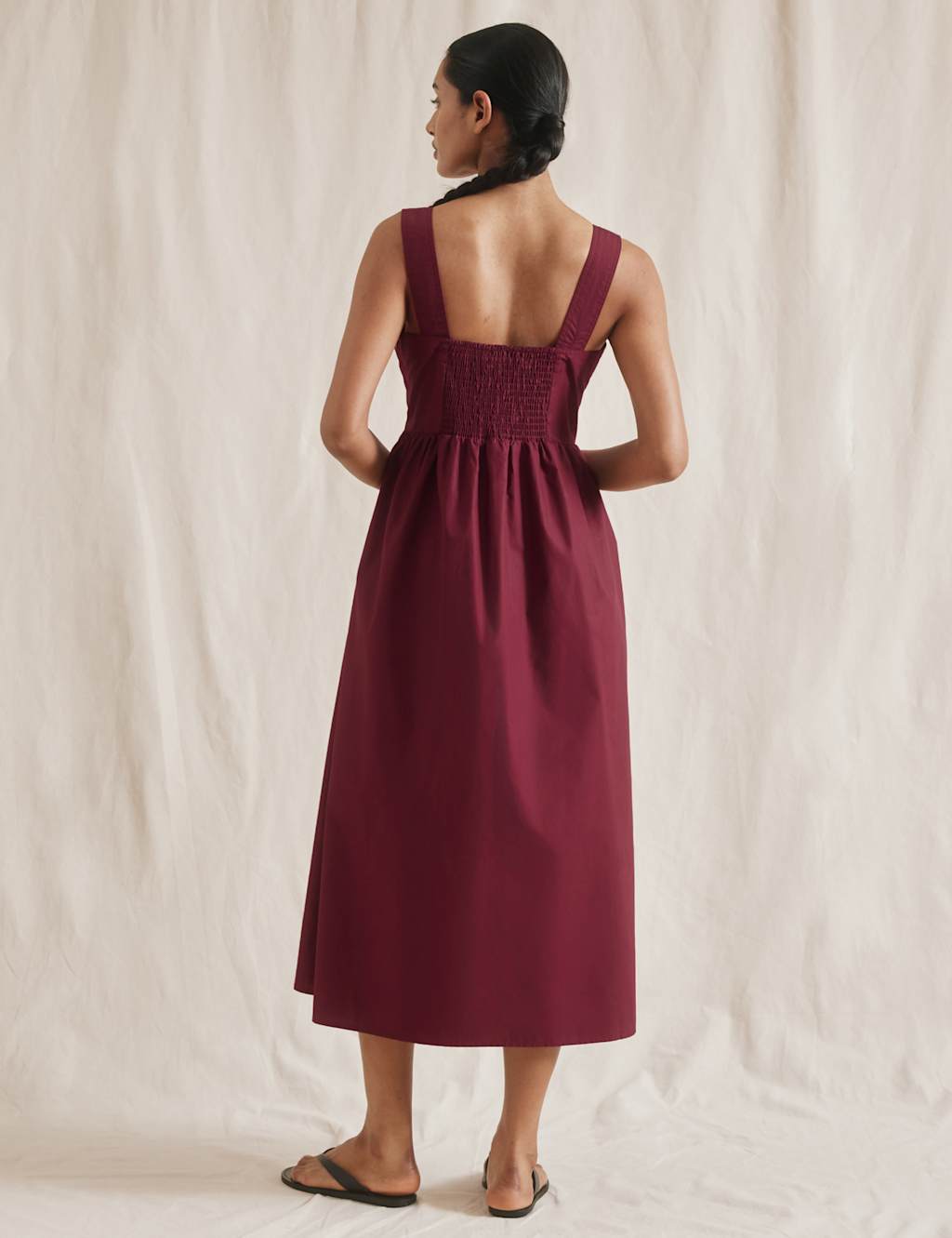 Pure Cotton Square Neck Midi Apron Dress 3 of 5