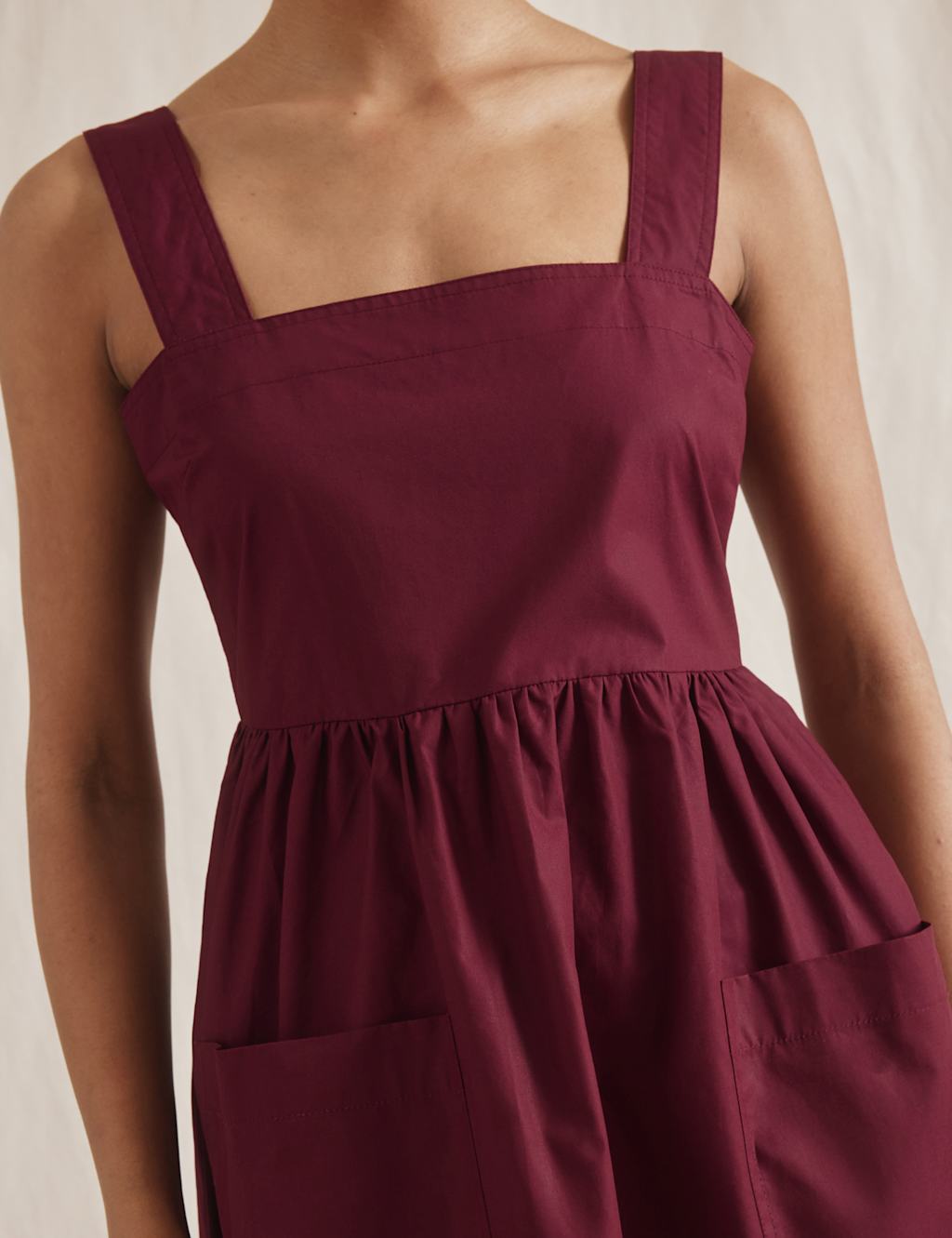 Pure Cotton Square Neck Midi Apron Dress 5 of 5