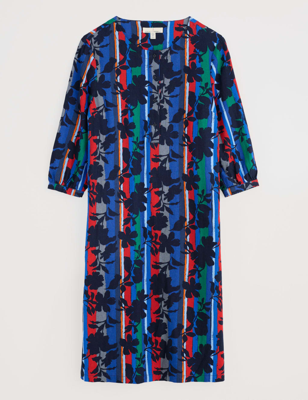 Linen Rich Floral Midi Shift Dress 2 of 4