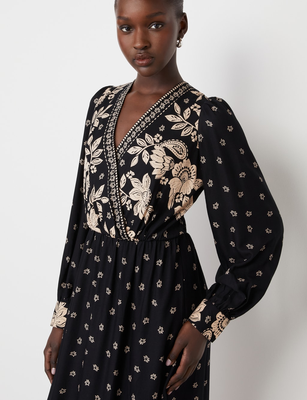Floral V Neck Midi Smock Dress Finery London M S