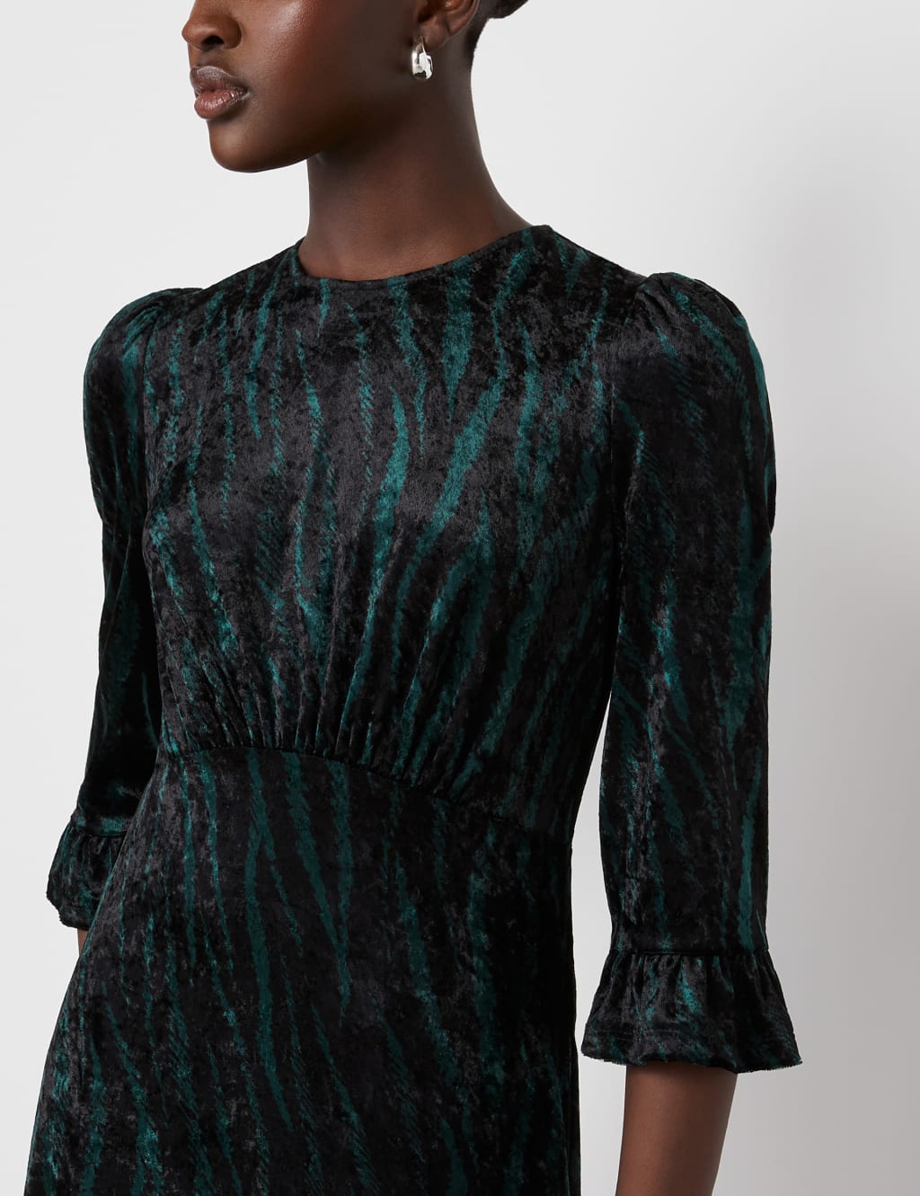 Animal Print Velvet Midi Tiered Dress 5 of 5