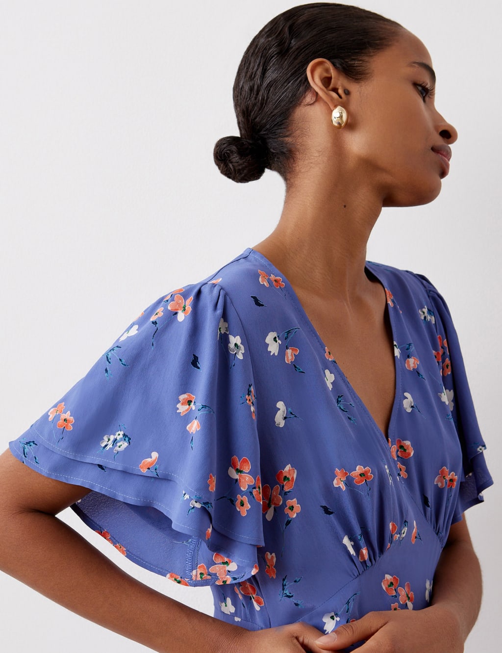 Floral V-Neck Midi Tea Dress 5 of 5