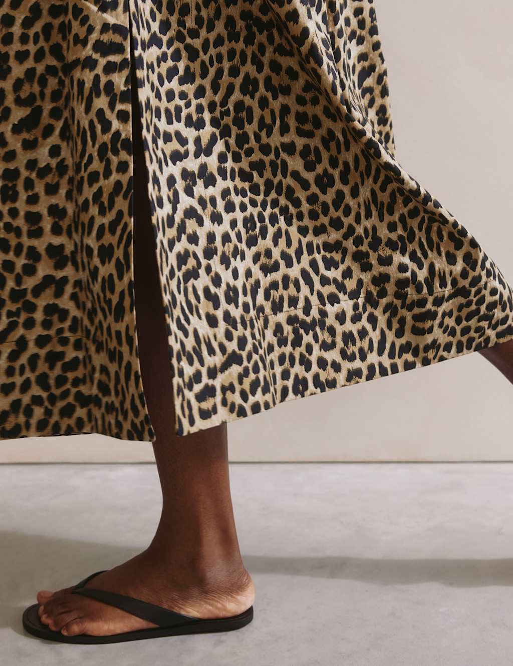 Pure Cotton Animal Print Midaxi A-Line Skirt 6 of 6