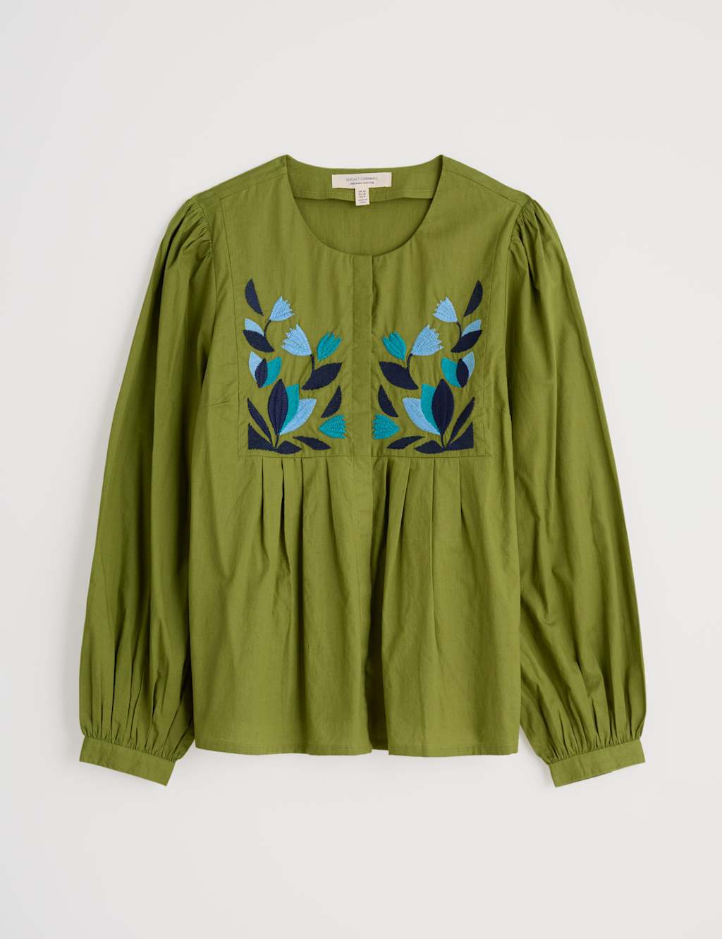 Pure Cotton Embroidered Pleat Detail Shirt 2 of 4