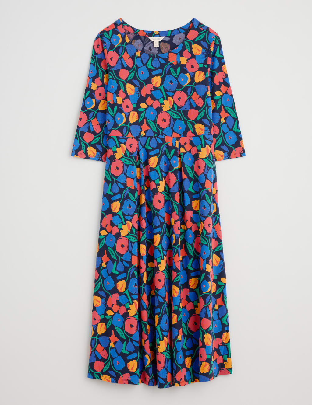 Cotton Rich Floral Midi Skater Dress 2 of 4