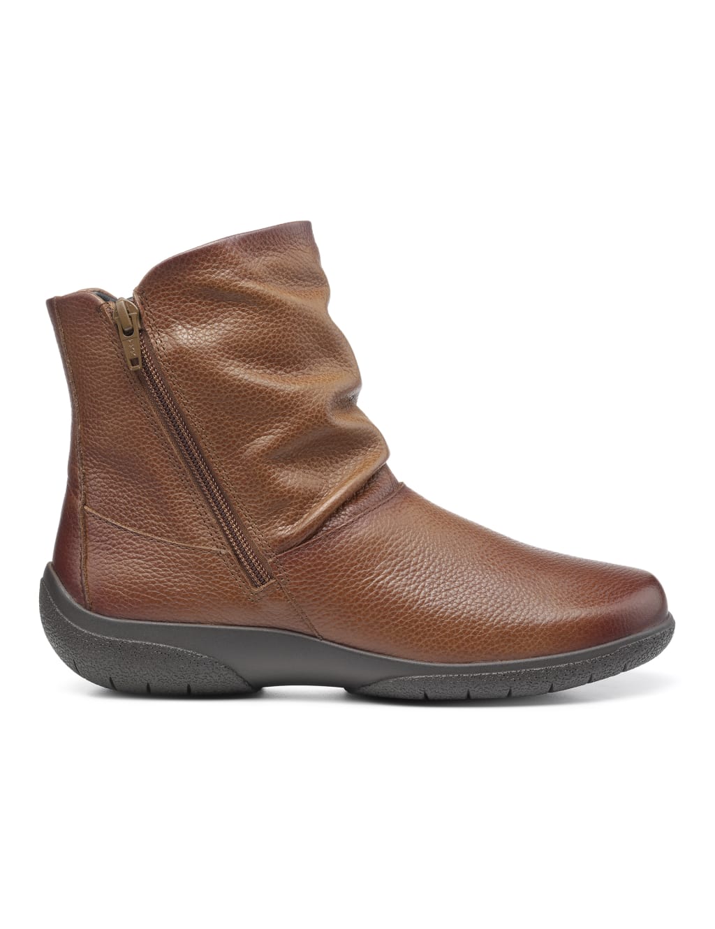 Tan leather ankle boots low heel hot sale