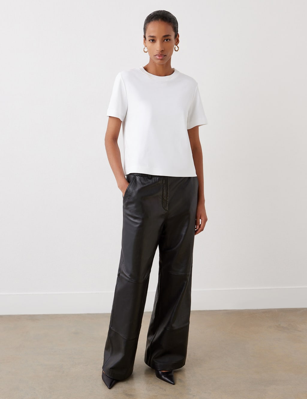 Leather Wide Leg Trousers 2 of 5