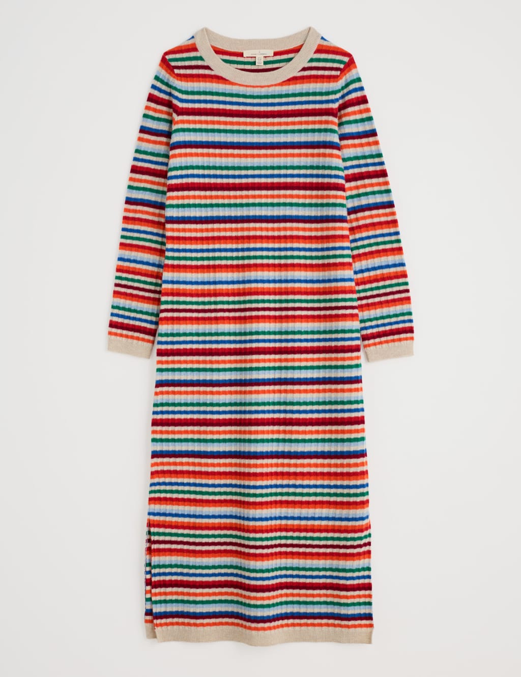 Merino Wool Rich Striped Midaxi Jumper Dress 2 of 4