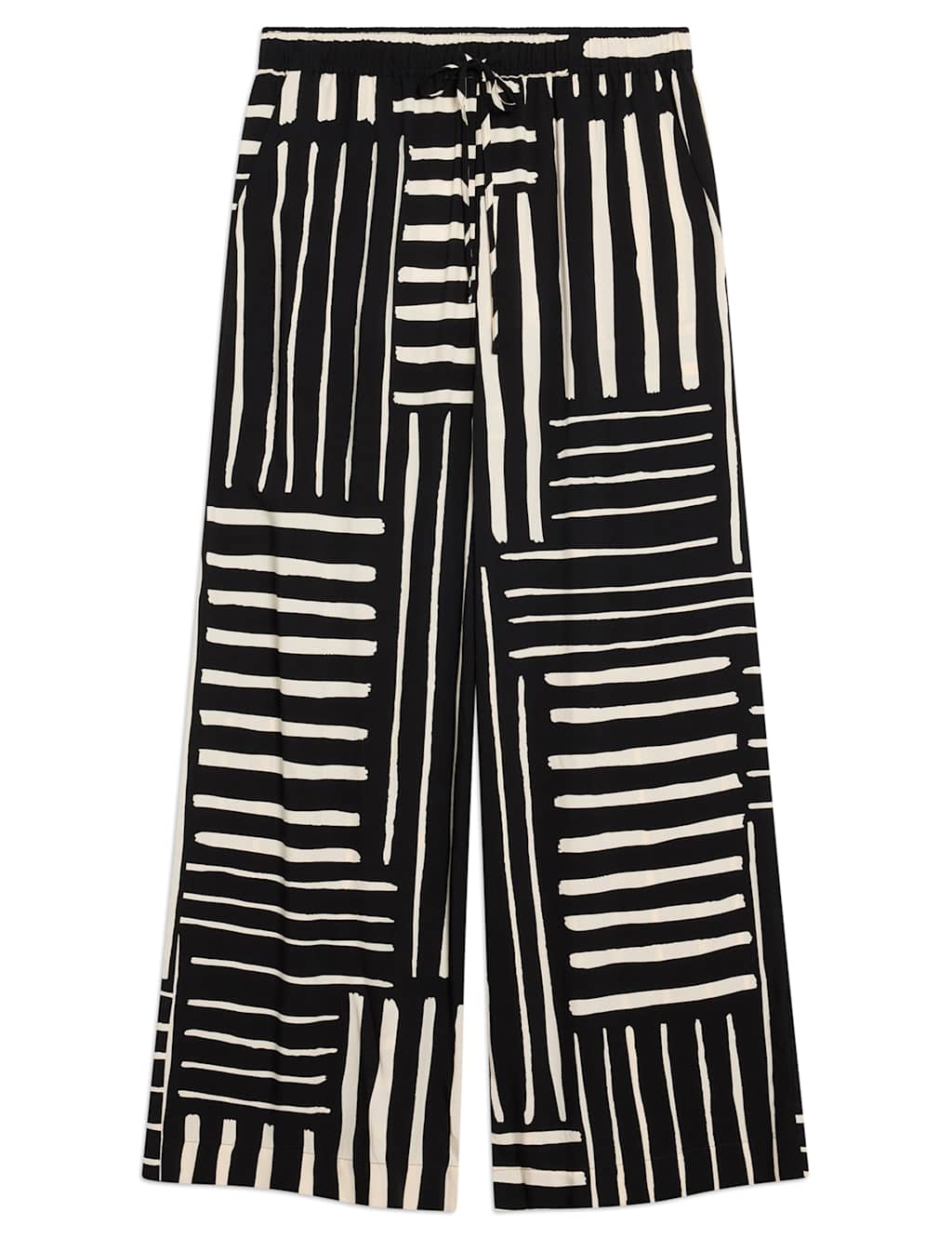 Linen Blend Striped Wide Leg Trousers 2 of 6