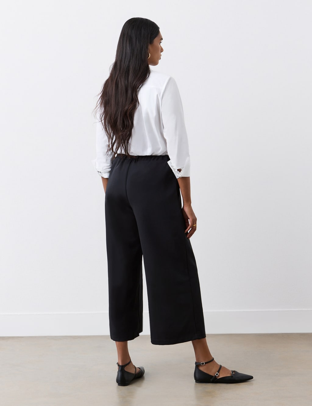 Wide Leg Cropped Trousers