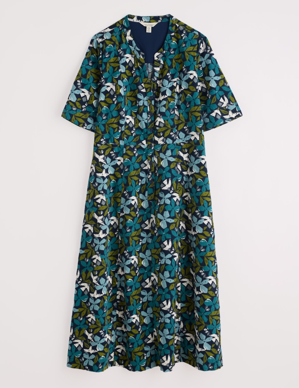 Pure Cotton Floral Notch Neck Midi Dress 2 of 4