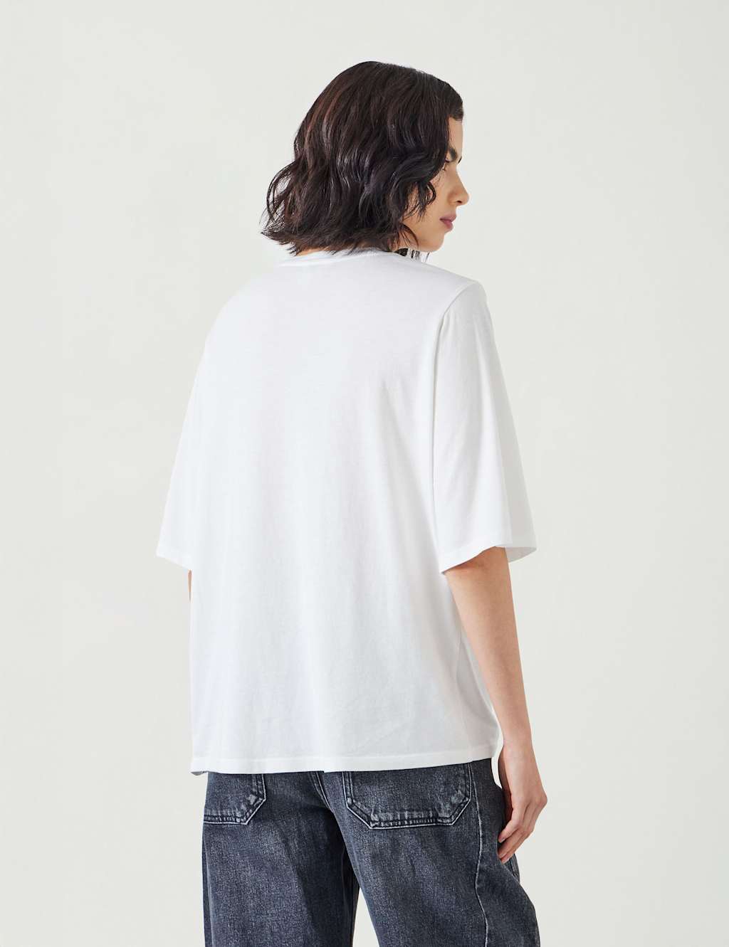 Reece Cotton Rich Crew Neck Drapey T-Shirt 3 of 5