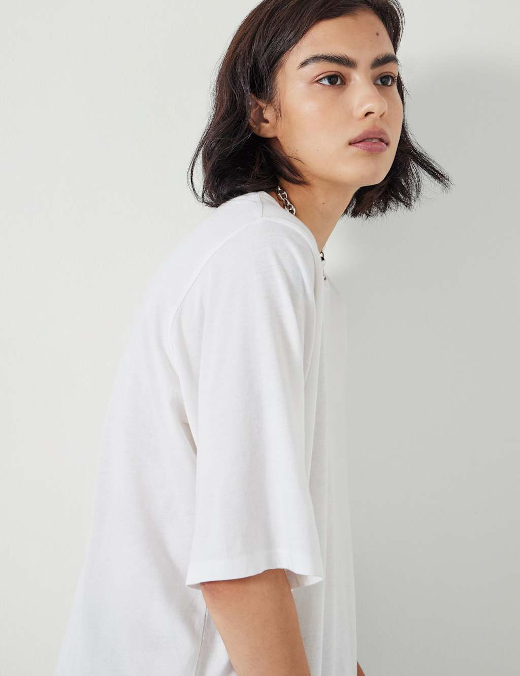 Reece Cotton Rich Crew Neck Drapey T-Shirt 4 of 5