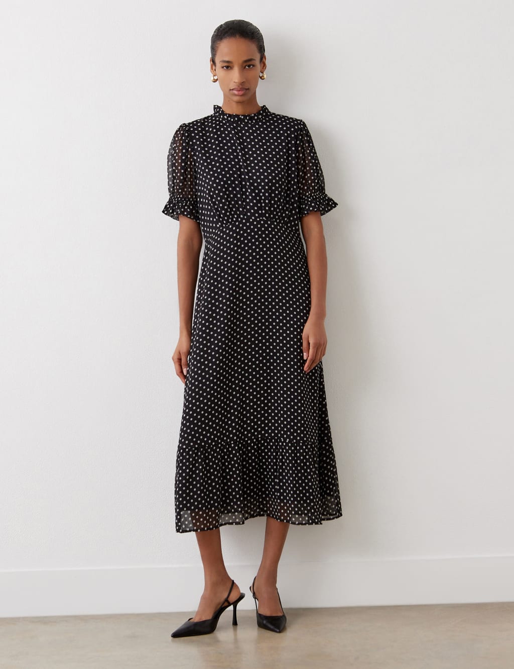 Polka Dot Midi Tea Dress 3 of 4