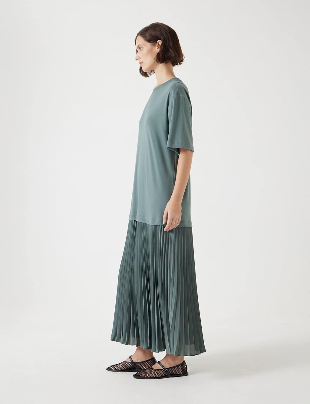 Esme Cotton Rich Pleated Midi T-Shirt Dress 3 of 5