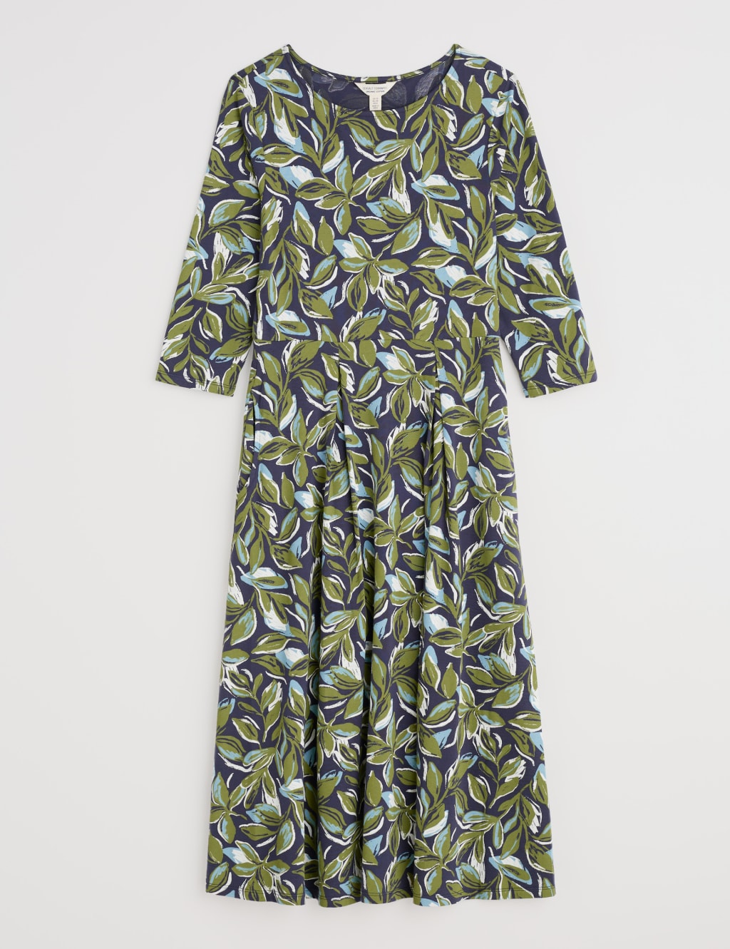 Cotton Rich Floral Slash Neck MidiDress 2 of 4